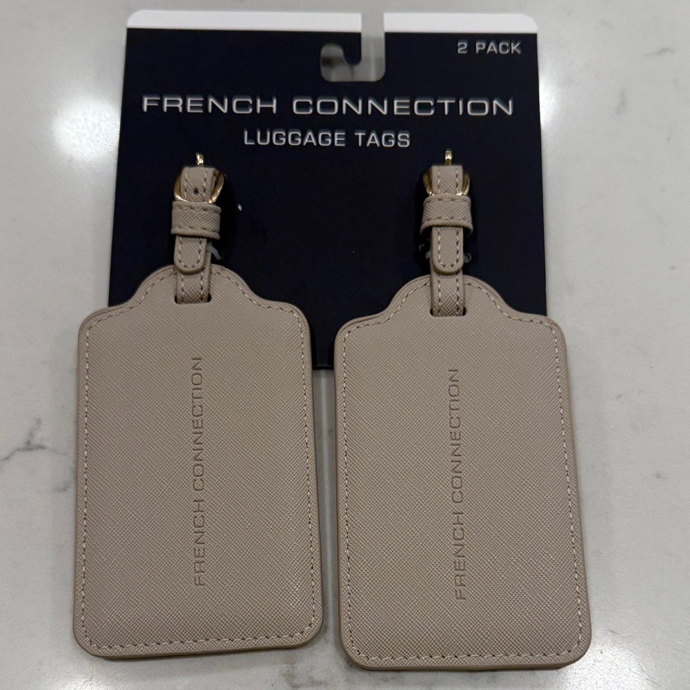 French Connection Taupe Luggage Tags